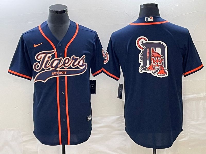 Men Detroit Tigers Blank Blue Joint Name 2025 Nike MLB Jersey style 2->detroit tigers->MLB Jersey